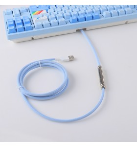 Aviator Connector Braided Multicolor Type C Zinc Alloy Coiled Mechanical USB Keyboard Cable 5pin